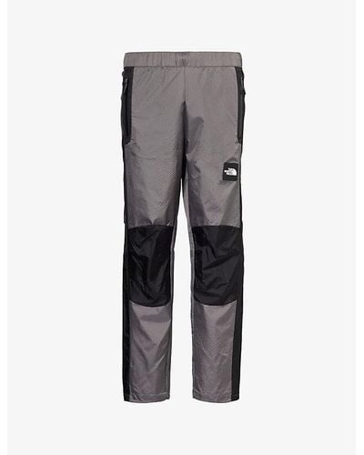 The North Face Wind Brand-patch Straight-leg Mid-rise Shell Pants - Gray