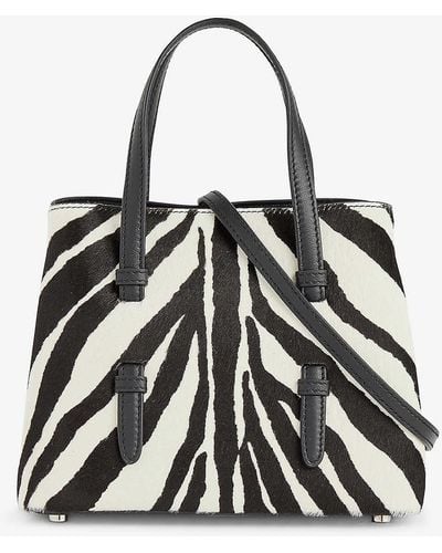 Alaïa Mina 20 Zebra-pattern Top-handle Bag - Black