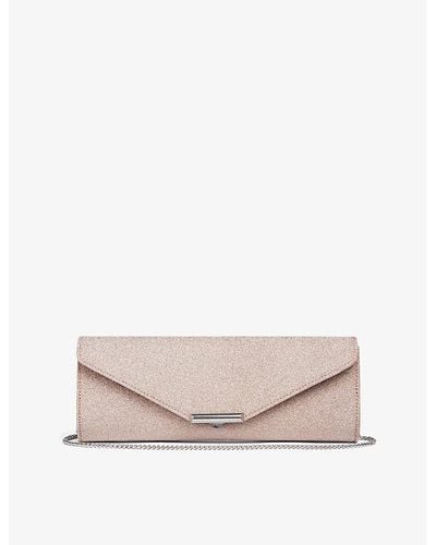 LK Bennett Lucille Envelope-shape Glittered Clutch Bag - Pink