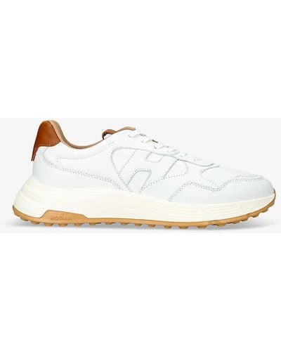 Hogan Hyperlight Branded Leather Low-top Trainers - White
