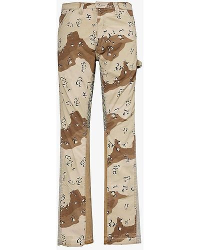GALLERY DEPT. Choc Chip Camo-pattern Straight-leg Cotton Trousers - Natural