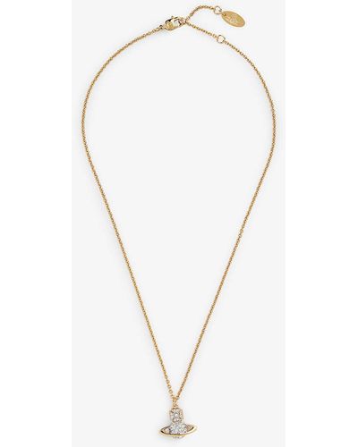 Vivienne Westwood Brighton Bas Relief Crystal And Brass Necklace - Multicolour