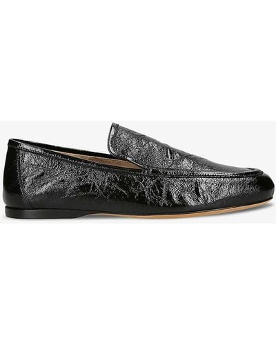 Khaite Alessia Leather Loafers - Black
