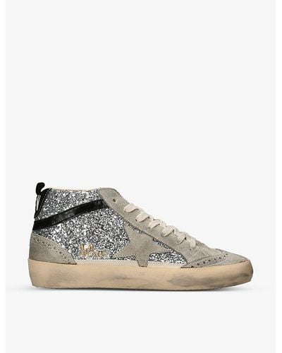 Golden Goose Mid Star 70211 Glitter-embellished Suede Trainers - Multicolour
