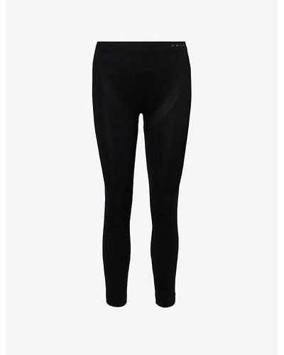 FALKE Brand-print Tapered-leg Fitted Stretch-woven leggings - Black