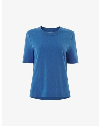 Whistles Rosa Relaxed Cotton-jersey T-shirt - Blue