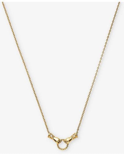 Missoma X Harris Reed Good Hands 18ct Recycled Yellow -plated Brass, Cubic Zirconia And Black Onyx Pendant Necklace - Metallic