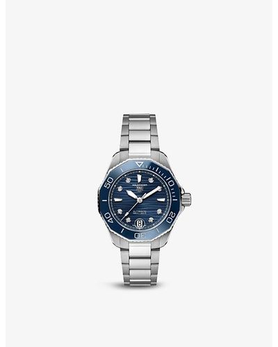 Tag Heuer Wbp231b.ba0618 Aquaracer Stainless-steel And 0.078ct Round-cut Diamond Automatic Watch - Metallic