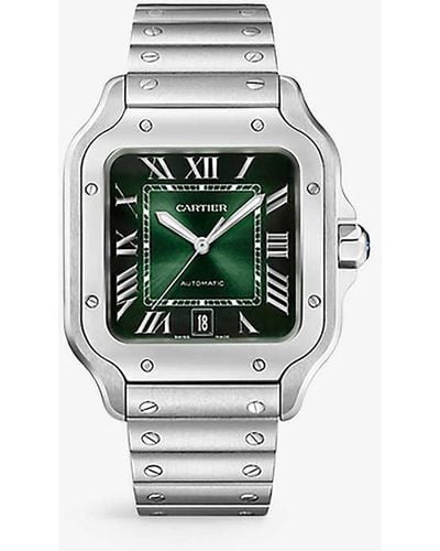 Cartier Crwssa0074 Santos De Large Steel Automatic Watch - White
