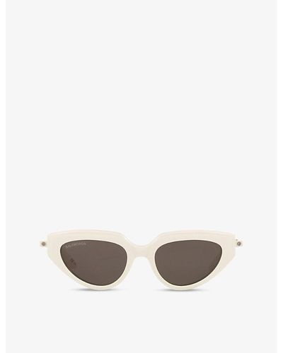 Balenciaga Bb0159s Cat's Eye-frame Acetate Sunglasses - White