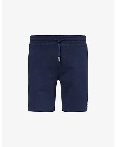 Sandbanks Brand-patch Elasticated-waistband Organic Cotton-blend Jersey Shorts Xx - Blue