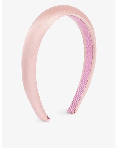 Jennifer Behr Tori Brand-patch Silk Headband - Pink