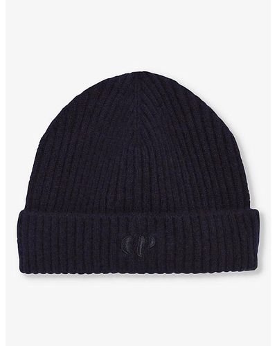 Claudie Pierlot Logo-embroidered Ribbed Wool Hat - Blue