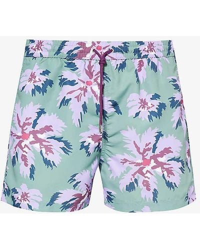 Paul Smith Graphic-print Recycled Polyester-blend Swim Short - Blue