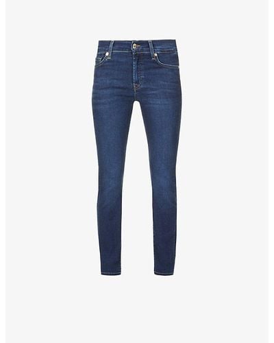 7 For All Mankind Roxanne Slim-fit Mid-rise Stretch Denim Jeans - Blue