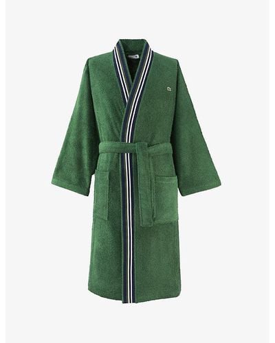 Lacoste Club Kimono-style Organic Terry Cotton Bathrobe - Green