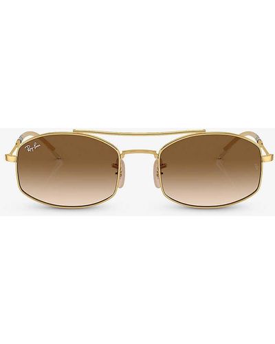 Ray-Ban Rb3719 Oval-frame Crystal Sunglasses - Natural