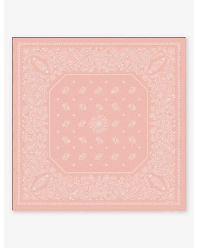 Cartier Double C De Paisley-print Silk-twill Scarf - Pink