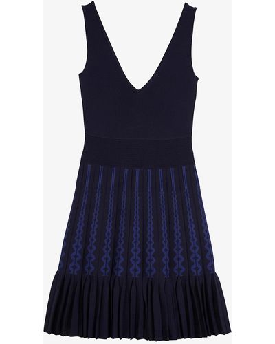Ted Baker Julote Skater Knitted Mini Dress - Blue