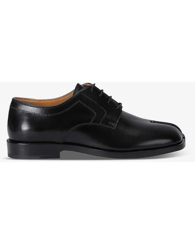 Maison Margiela Tabi Lace-up Leather Shoes - Black