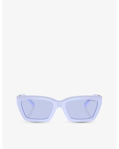 Tiffany & Co. Tf4213 Rectangle-frame Acetate Sunglasses - Blue