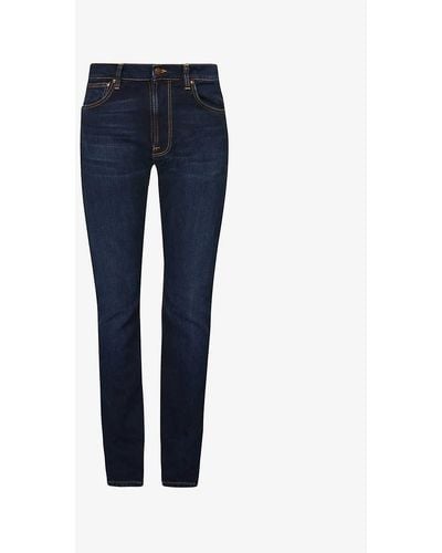 Nudie Jeans Lean Dean Slim-fit Tapered-leg Stretch-denim Jeans - Blue