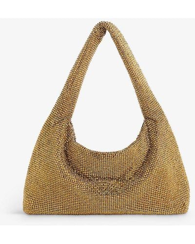 Kara Crystal-embellished Metallic Shoulder Bag