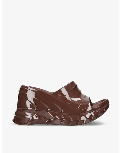 Givenchy Marshmallow Rubber Wedge Sandals - Brown