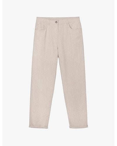 The White Company Brompton Tapered-leg Mid-rise Linen Jeans - Natural