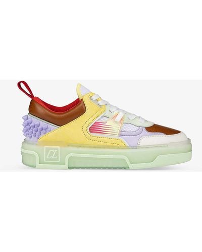 Christian Louboutin Astroloubi Studded Leather Low-top Trainers - Multicolour