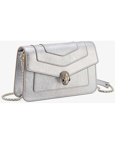BVLGARI Serpenti Forever East-west Leather Shoulder Bag - White