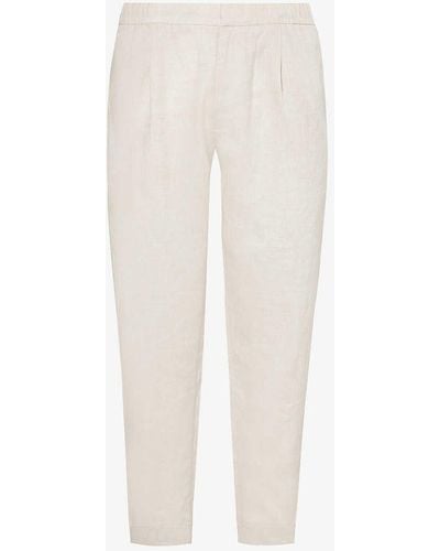 CHE Regular-fit Mid-rise Linen Trousers Xx - White