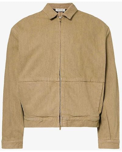 Fear Of God Brand-patch Relaxed-fit Denim Jacket X - Natural