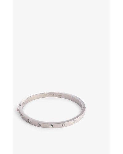 Kate Spade Set In Stone Brass And Glass Bangle - Natural