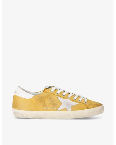Golden Goose Superstar Star-embroidered Leather Low-top Trainers - Yellow