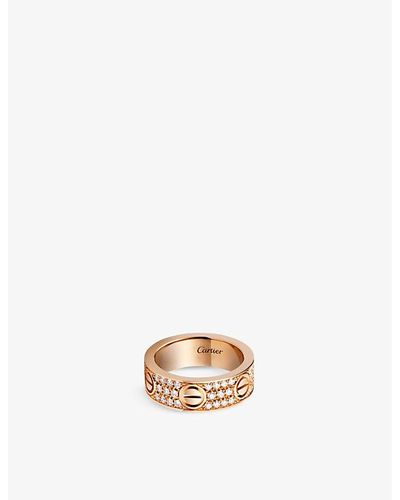 Cartier Love 18ct Rose-gold And 66 Brilliant-cut Diamond Ring - White