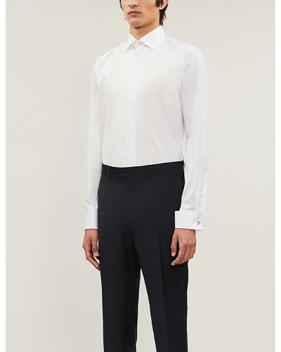 Eton Slim-fit French-cuff Cotton-twill Shirt - White