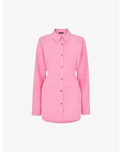 Whistles Janet Tie-waist Woven Shirt - Pink