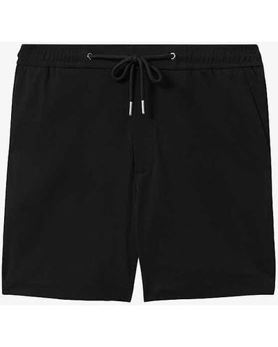 Reiss Newmark Elasticated-waist Slim-fit Stretch-woven Shorts - Black