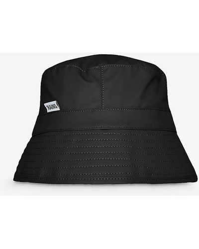 Rains Logo-patch Shell Bucket Hat - Black