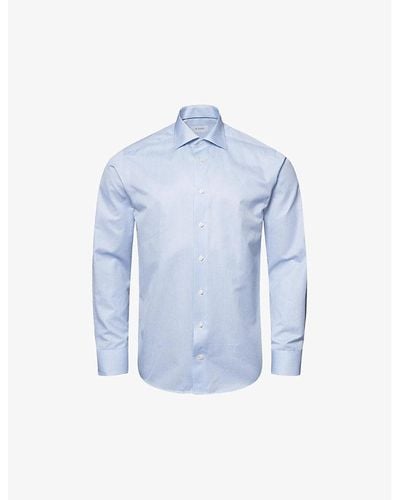 Eton Business Striped Slim-fit Cotton-twill Dress Shirt - Blue