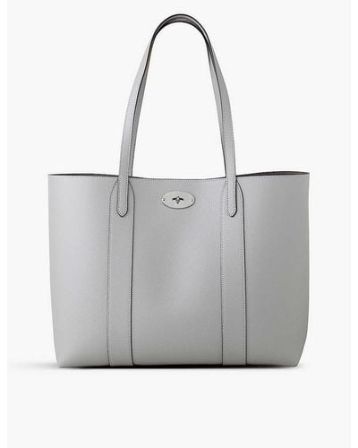 Mulberry Bayswater Grained Leather Tote Bag - Grey