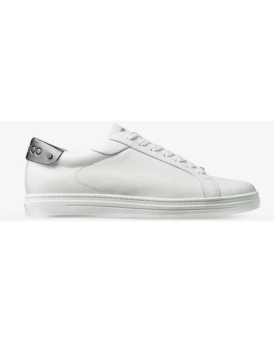 Jimmy Choo Rome Brand-plaque Leather Low-top Trainers - White