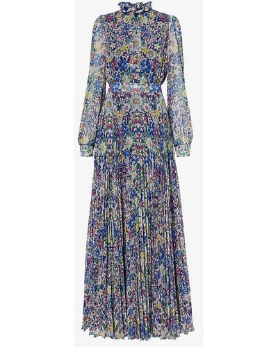 Mary Katrantzou Selene Floral-print Woven Maxi Dress - Blue