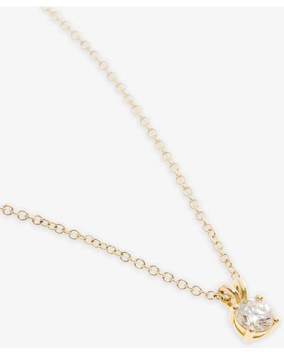 Skydiamond The Classic Solitaire Recycled 18ct Yellow-gold And 0.74ct Brilliant-cut Diamond Necklace - Natural