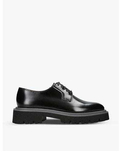 Ferragamo Flicker Lug Chunky-sole Leather Derby Shoes - Black