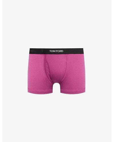 Tom Ford Branded-waistband Stretch-cotton Boxer Briefs X - Pink