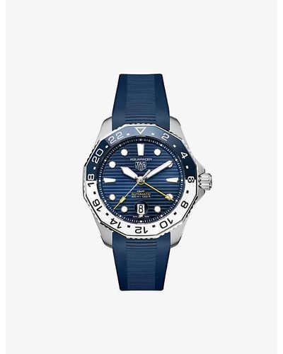 Tag Heuer Wbp2010.ft6198 Aquaracer Stainless Steel And Rubber Automatic Watch - Blue