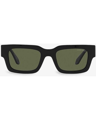 Giorgio Armani Ar8184u Rectangular-frame Acetate Sunglasses - Green