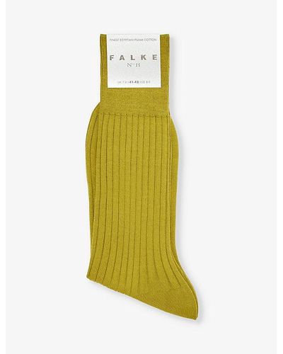 FALKE No. 13 Logo-print Cotton Blend Knitted Socks - Yellow